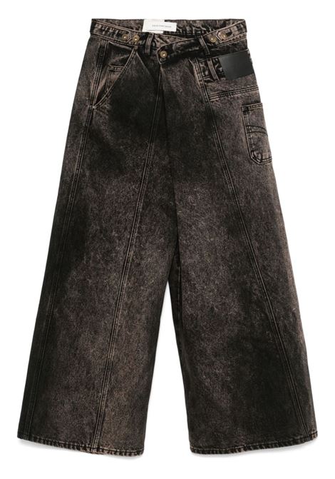 Brown wrap-front jeans Feng chen wang - unisex FENG CHEN WANG | FUF18TR08BRWN